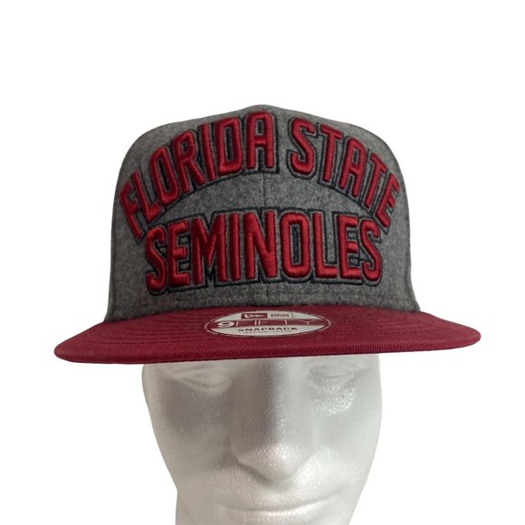 Florida State Seminoles New Era Snapback Hat FSU Gray Garnet Wool Cotton Cap - Picture 1 of 8